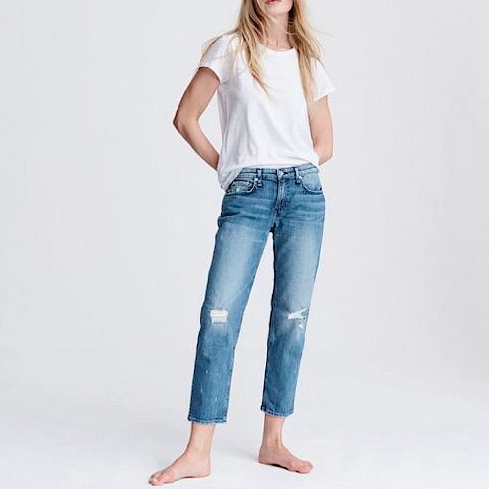 RAG & BONE Dre Low-Rise Distressed Boyfriend SZ 26
